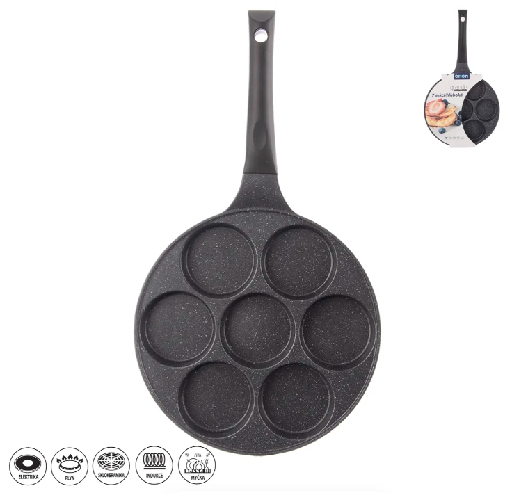 Pánev na lívance granit ¤27cm 7x oko GRANDE hluboká vč. indukce
