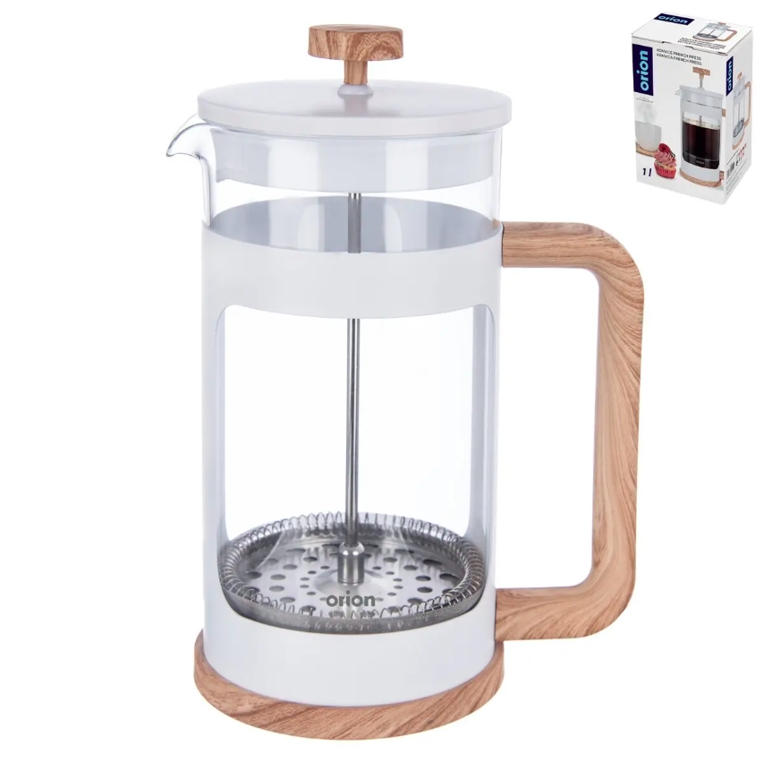 Konvice french press 1000ml sklo/PH/nerez s filtrem  WHITELINE KUTIL Sklad7 2656030.00