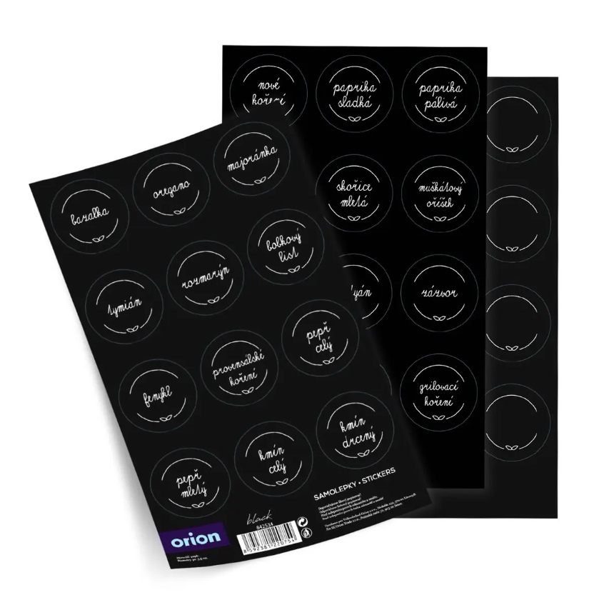 Samolepky na kořenky BLACK mix 36 ks KUTIL Sklad7 2642534.00