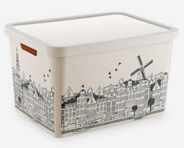 Box úložný STAFI 28x37x22cm 18L, mix dekor KUTIL Sklad7 492392.00