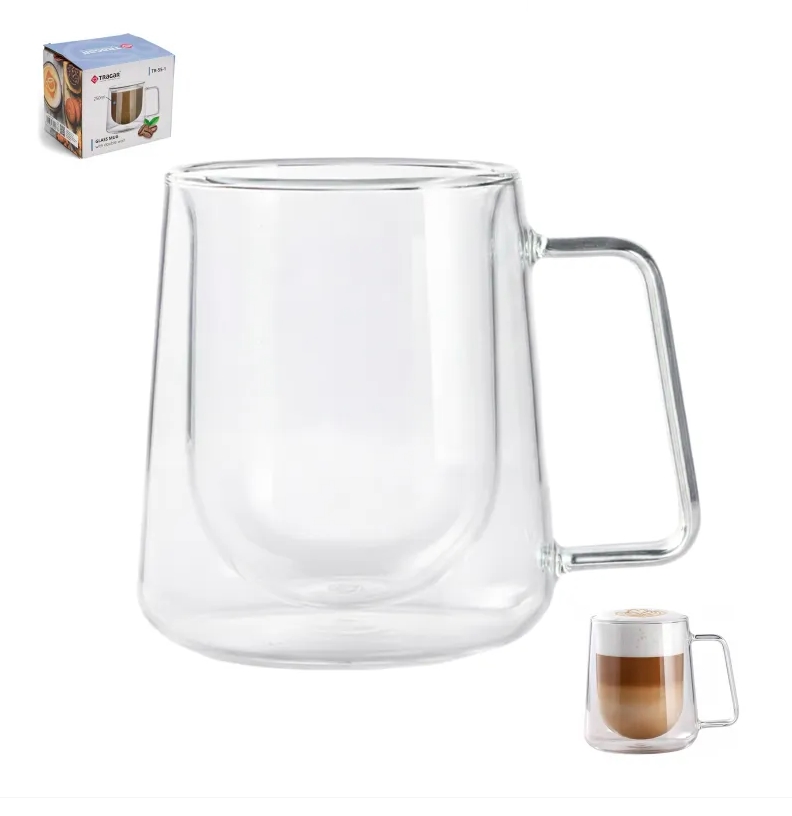 Hrnek sklo 300ml dvoustěnný ucho  TRG-55