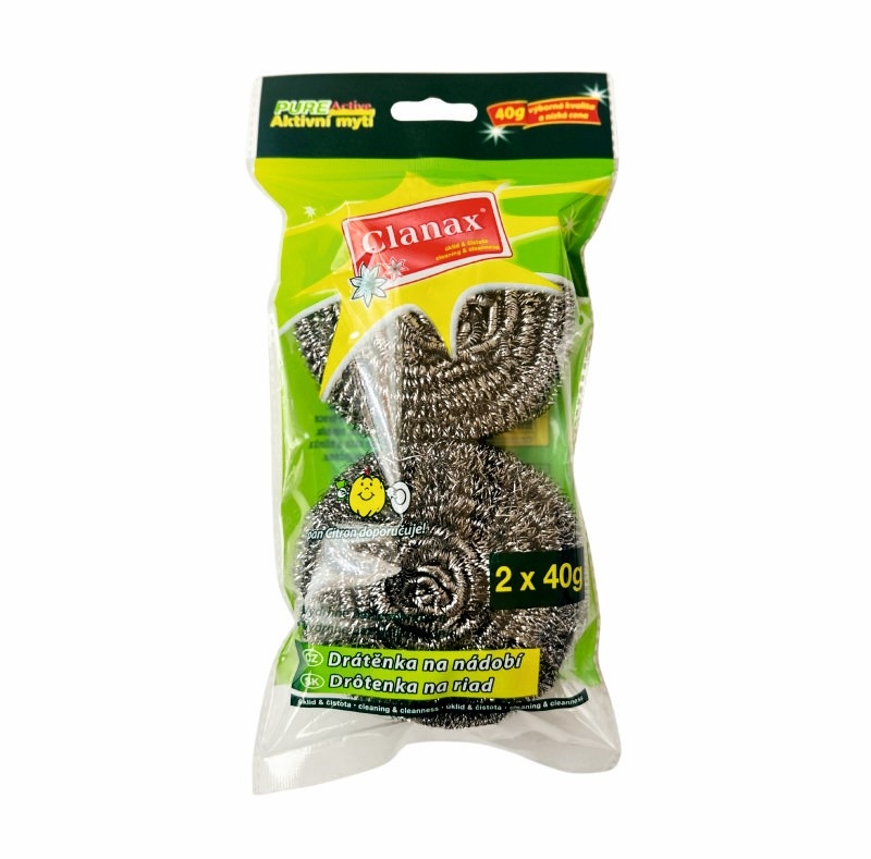Drátěnka nerez 40g 2ks CLANAX
