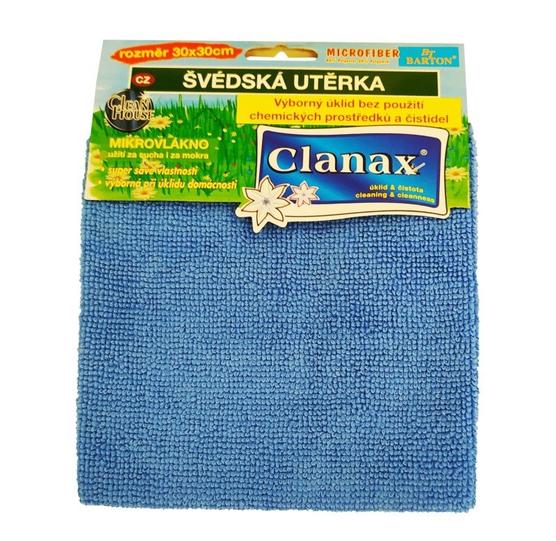 Utěrka švédská 30x30cm 205g/m2 STANDARD modrá
