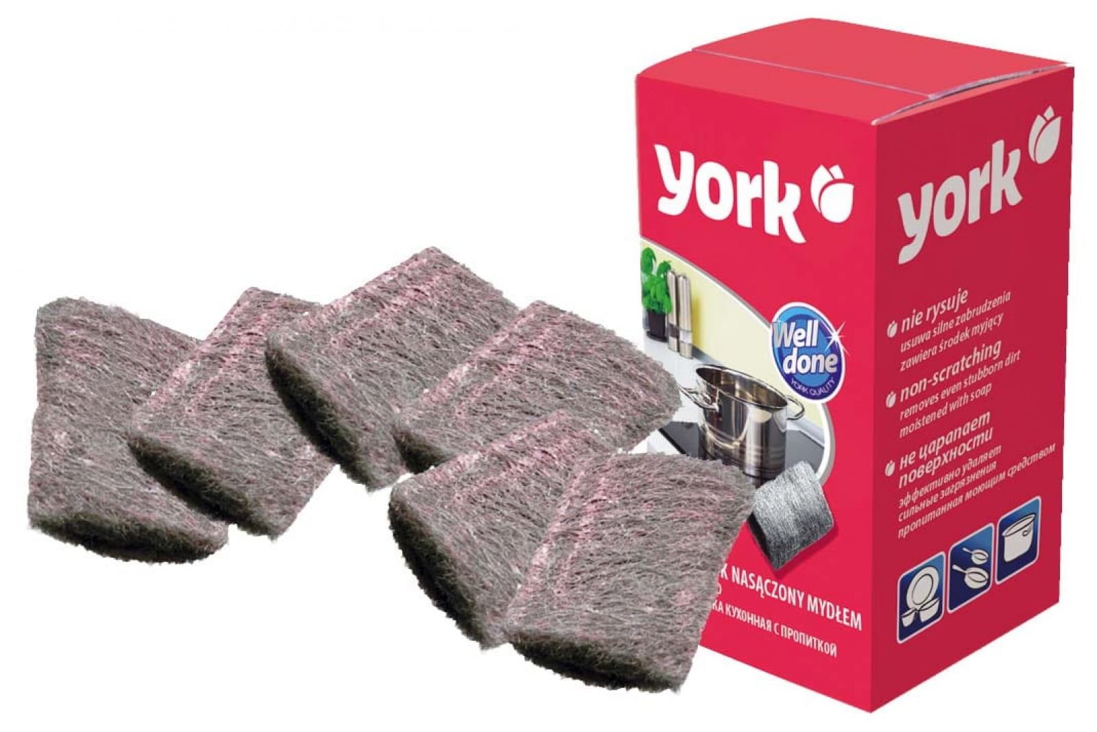 Drátěnka se saponátem nanaska 6ks YORK