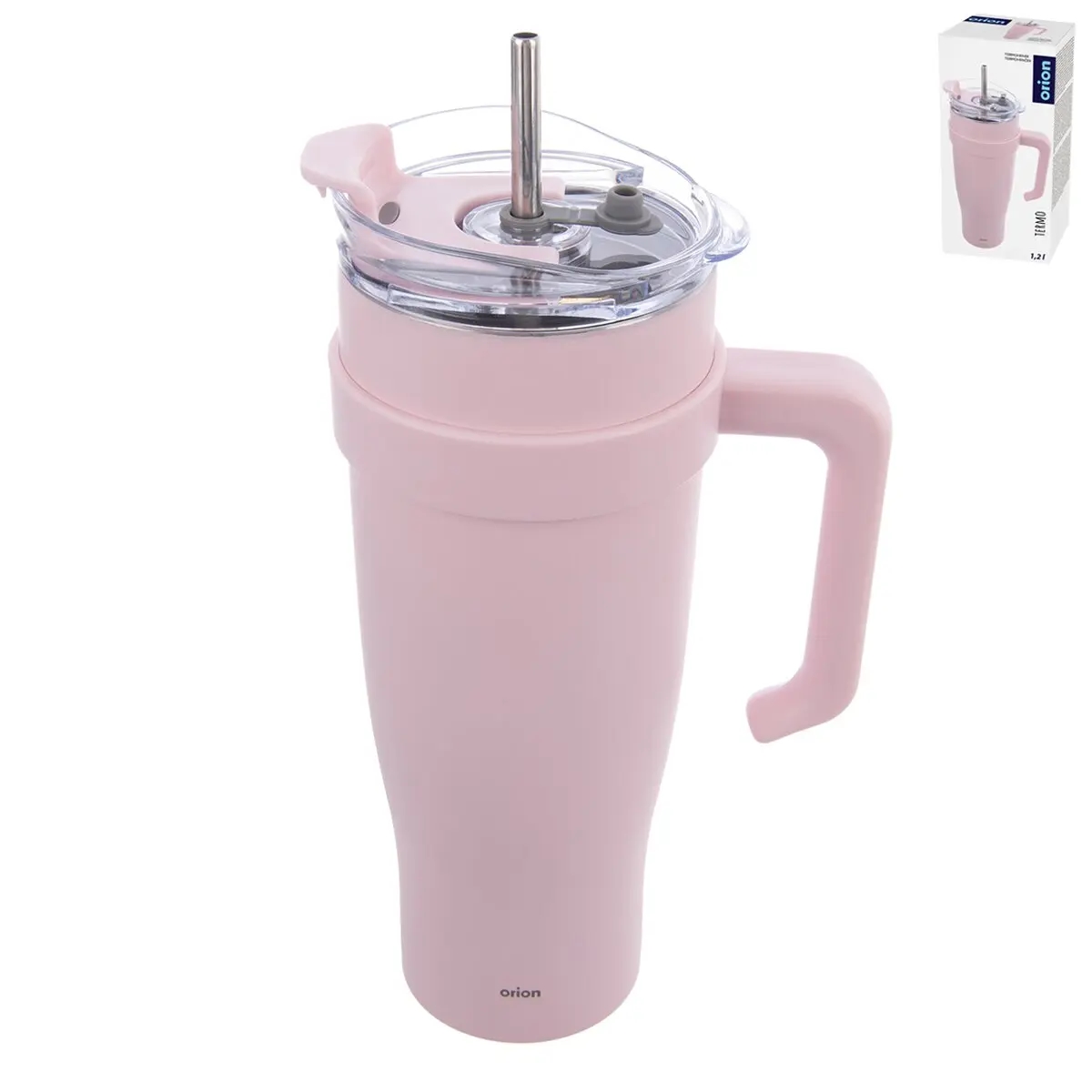 Hrnek termo nerez/plast 1200ml  TERMO růžová
