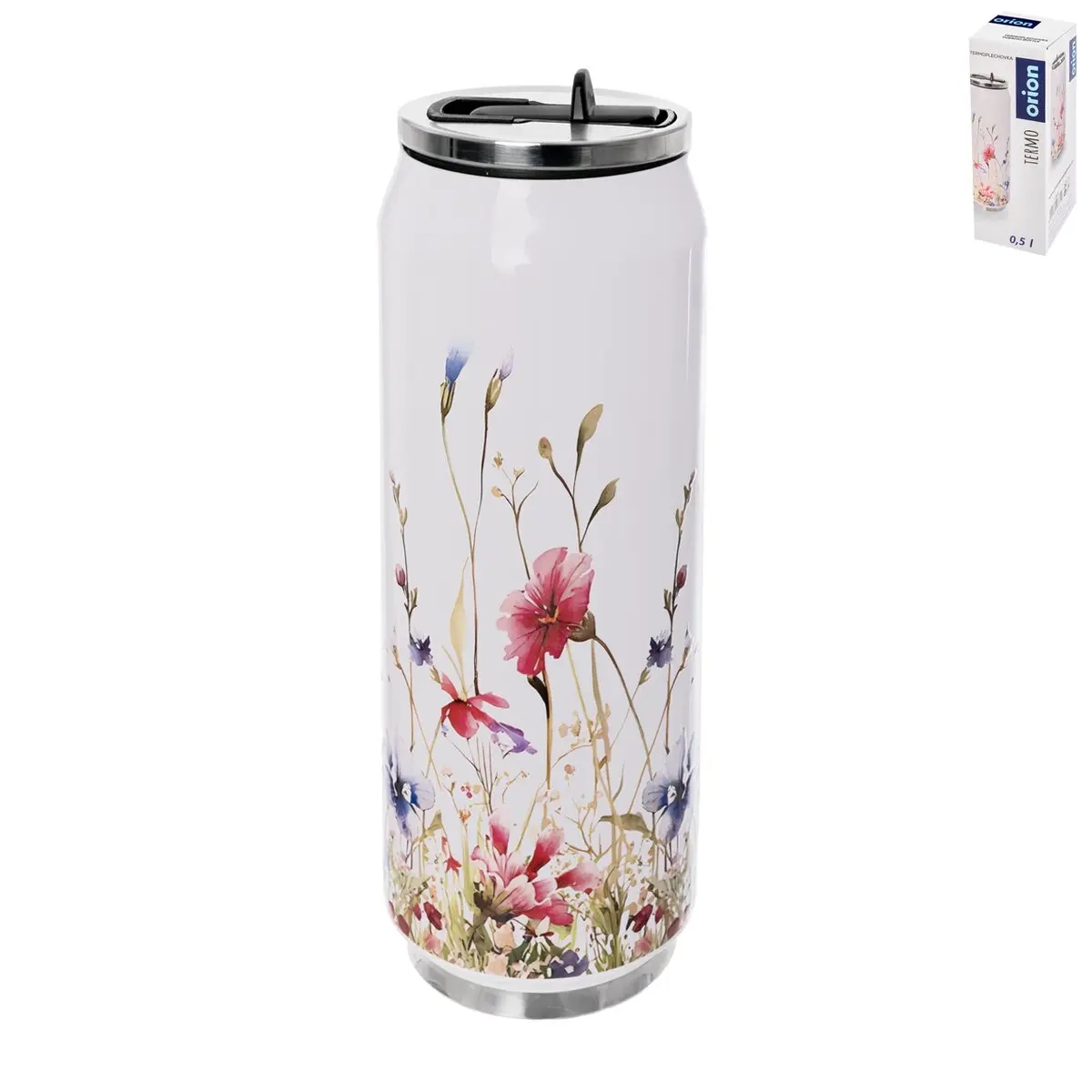 Termoska nerez 0,5L plechovka KVÍTÍ