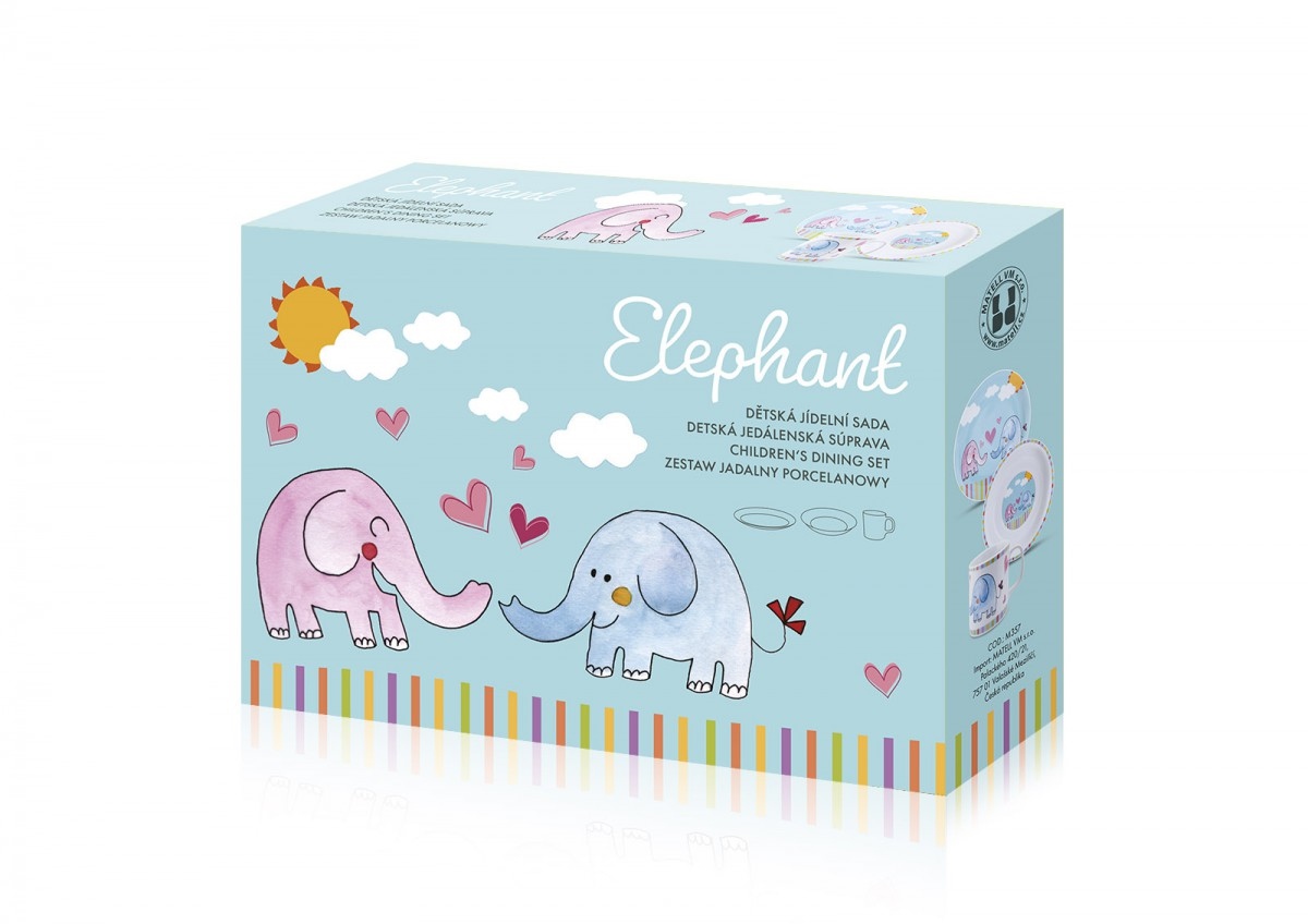 Dětská jídelní sada porcelán 3 díly SLON