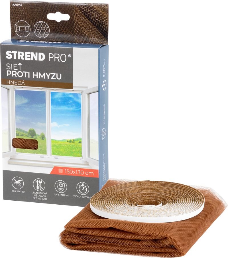 Síť proti hmyzu okenní 150x130cm hnědá STREND
