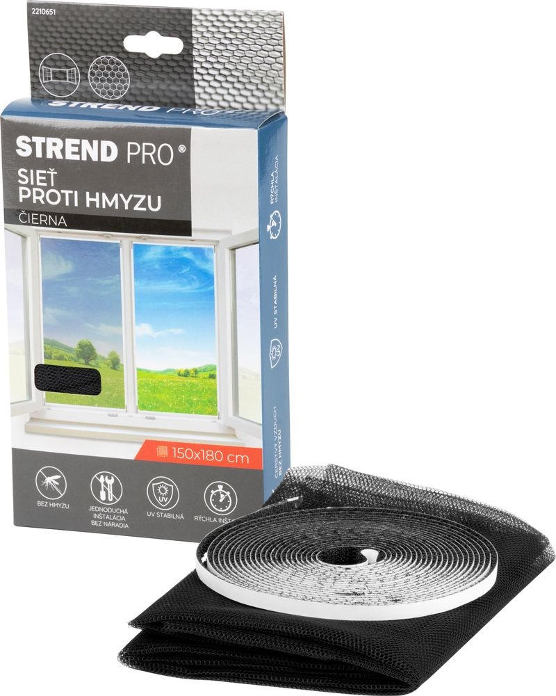 Síť proti hmyzu okenní 150x180cm černá STREND