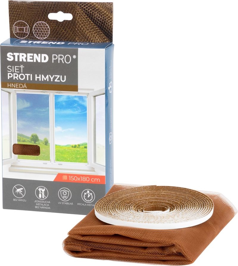 Síť proti hmyzu okenní 150x180cm hnědá STREND