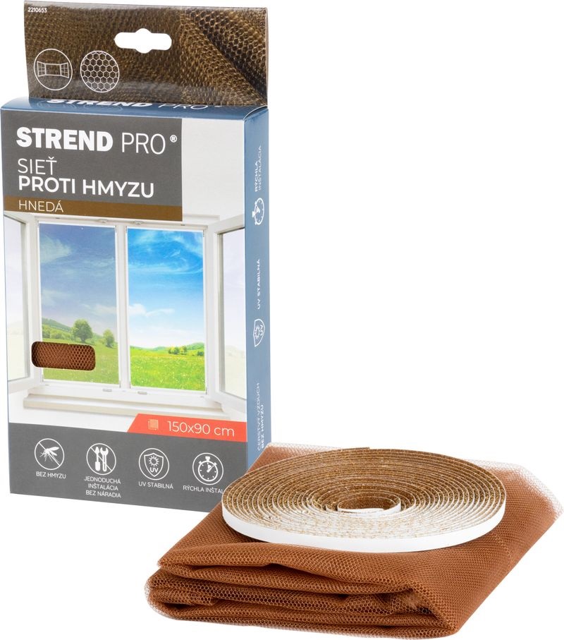 Síť proti hmyzu okenní 150x90cm hnědá STREND