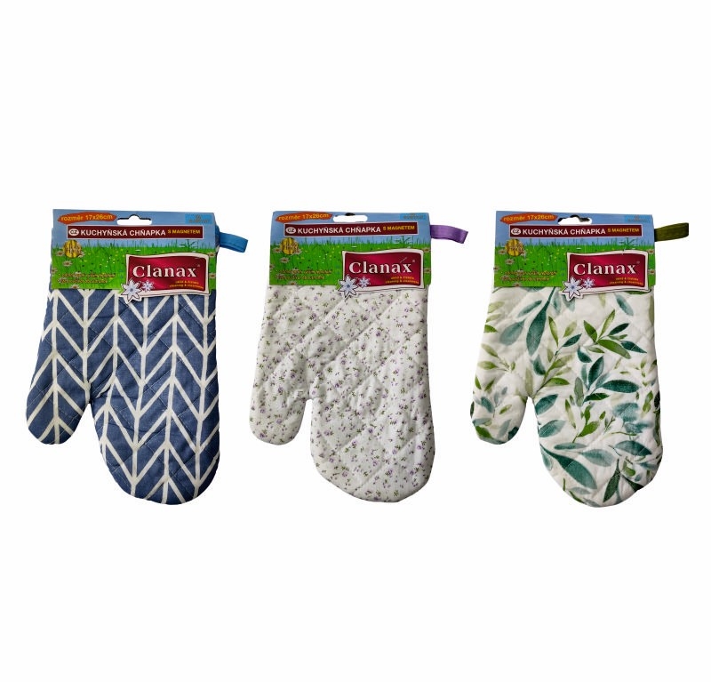 Chňapka palcová textil magnet 1ks CLANAX, mix barev