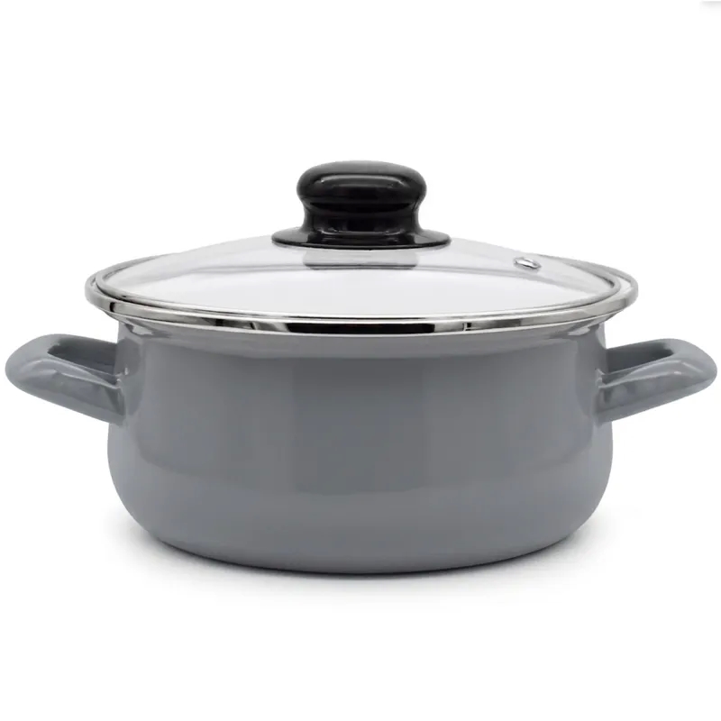 Hrnec smalt ¤18cm 1,8L s poklicí šedá