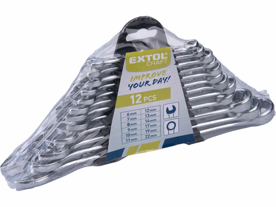 Klíče očko plochý sada 6-22mm 12ks  EXTOL CRAFT KUTIL Sklad7 8163332.00