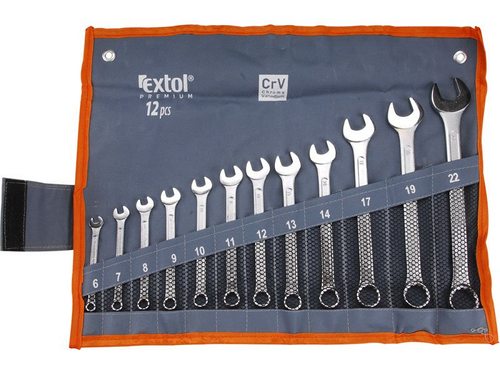 Klíče očko plochý sada 6-22mm 12ks  EXTOL PREMIUM KUTIL Sklad7 8163330.00