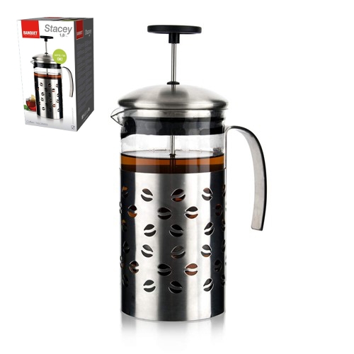Konvice french press 1000ml sklo/nerez s filtrem  STACEY KUTIL Sklad7 4709010.00