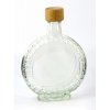 Láhev sklo  350ml PEGGY čirá s dřevěným víčkem