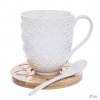 Hrnek porcelán s podšálkem a lžičkou sada 2ks  ORION
