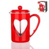 Konvice french press 800ml sklo/nerez/plast filtr   DARBY red