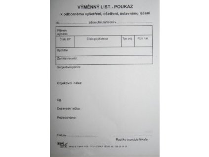 Mediprint Výměnný list - poukaz, blok