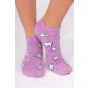 Kotníkové ponožky fialové - motiv ZUBY