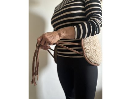 Derékmelegítő birka gyapjúból barna