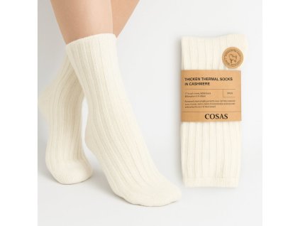 Női termo kasmír zokni, 4 pár