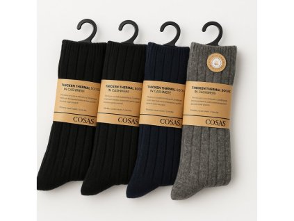 Férfi kasmír zokni, 4 db