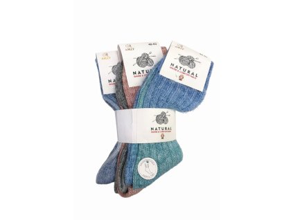 Férfi színes gyapjú zokni,3 db