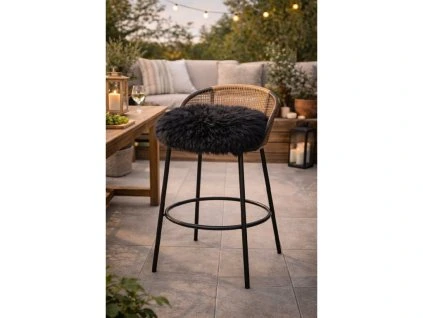 Fekete üléstakaró birkabőrből