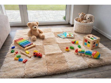 Szőnyeg bézs 105 × 95 cm