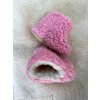 Wełniane kapcie dziecięce różowe