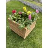 Drewniana donica ogrodowa w kolorze brązowym