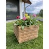 Drewniana donica ogrodowa w kolorze brązowym