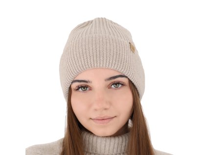 slo pm Damska zimni cepice bezova 100 extra fine merino vlnena Isla 11291 7