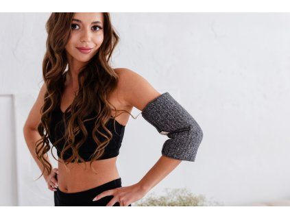 Elastični merino pas za komolec siva