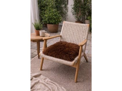 Sedežna blazina iz ovčje kože rjava