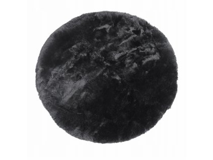 Preproga iz ovčje kože okrogla črna