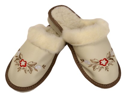 Ženski copati iz ovčje volne svetli