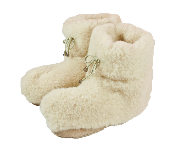 Vlnené papuče biele