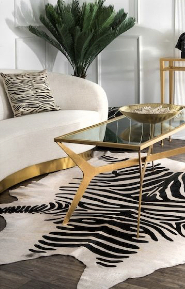 E-shop Luxusná kravská koža zebra