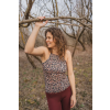 Merino tank top dámsky – leopard (135 g) (Veľkosť M)