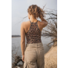 Merino tank top dámsky – leopard (135 g) (Veľkosť M)