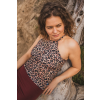 Merino tank top dámsky – leopard (135 g) (Veľkosť M)