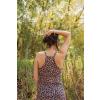 Merino šaty na ramienkach – leopard (135 g) (Veľkosť S)