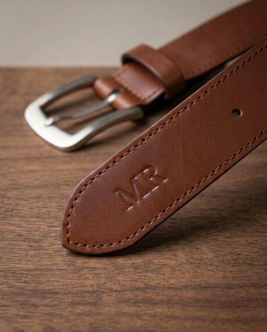 Špice opasku Henry s vyraženým monogramem
