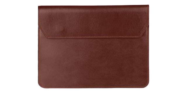 Pouzdro na notebook a tablet — hnědá kůže Buttero, šití v barvě kůže