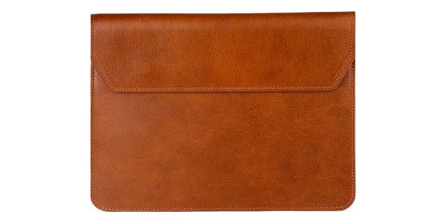 Pouzdro na notebook a tablet — koňaková kůže Buttero, šití v barvě kůže