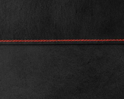 Pouzdro na notebook a tablet — černá kůže, červená nit