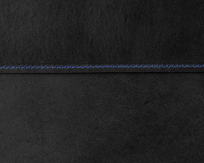 Pouzdro na notebook a tablet — černá kůže, modrá nit